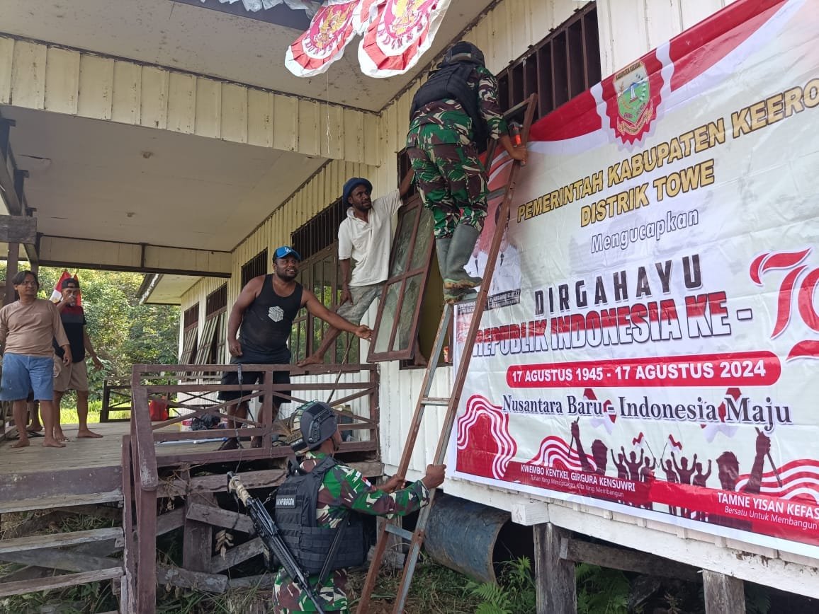 Semangat Jelang Hari Kemerdekaan RI Ke-79, Satgas Yonif 310/KK Bersama Masyarakat Perbatasan Gelar Karya Bakti 1 WhatsApp Image 2024 08 14 at 10.32.42