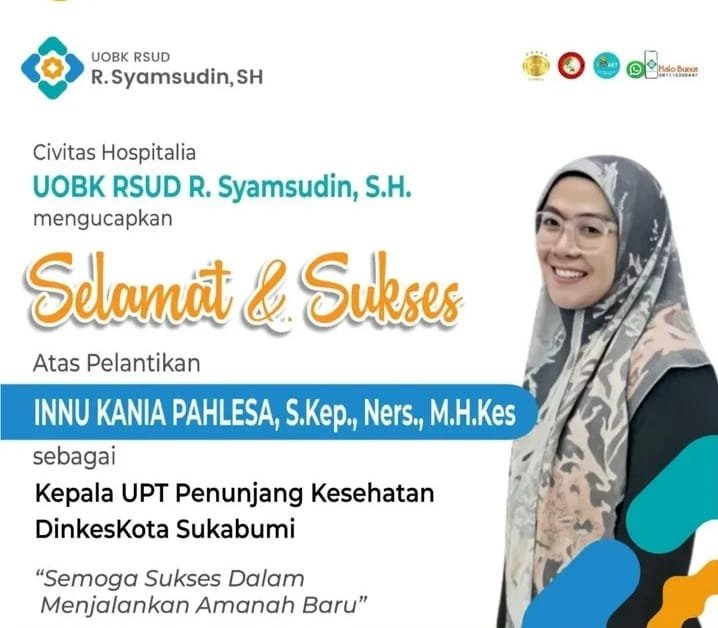 Tim Seputar Jagat News Ucapkan Selamat dan Sukses atas Pelantikan Innu Kania Pahlesa, S.Kep., Ners., M.H.Kes. sebagai Kepala UPT Penunjang Kesehatan Dinkes Kota Sukabumi 2 WhatsApp Image 2025 10 29 at 19.20.40