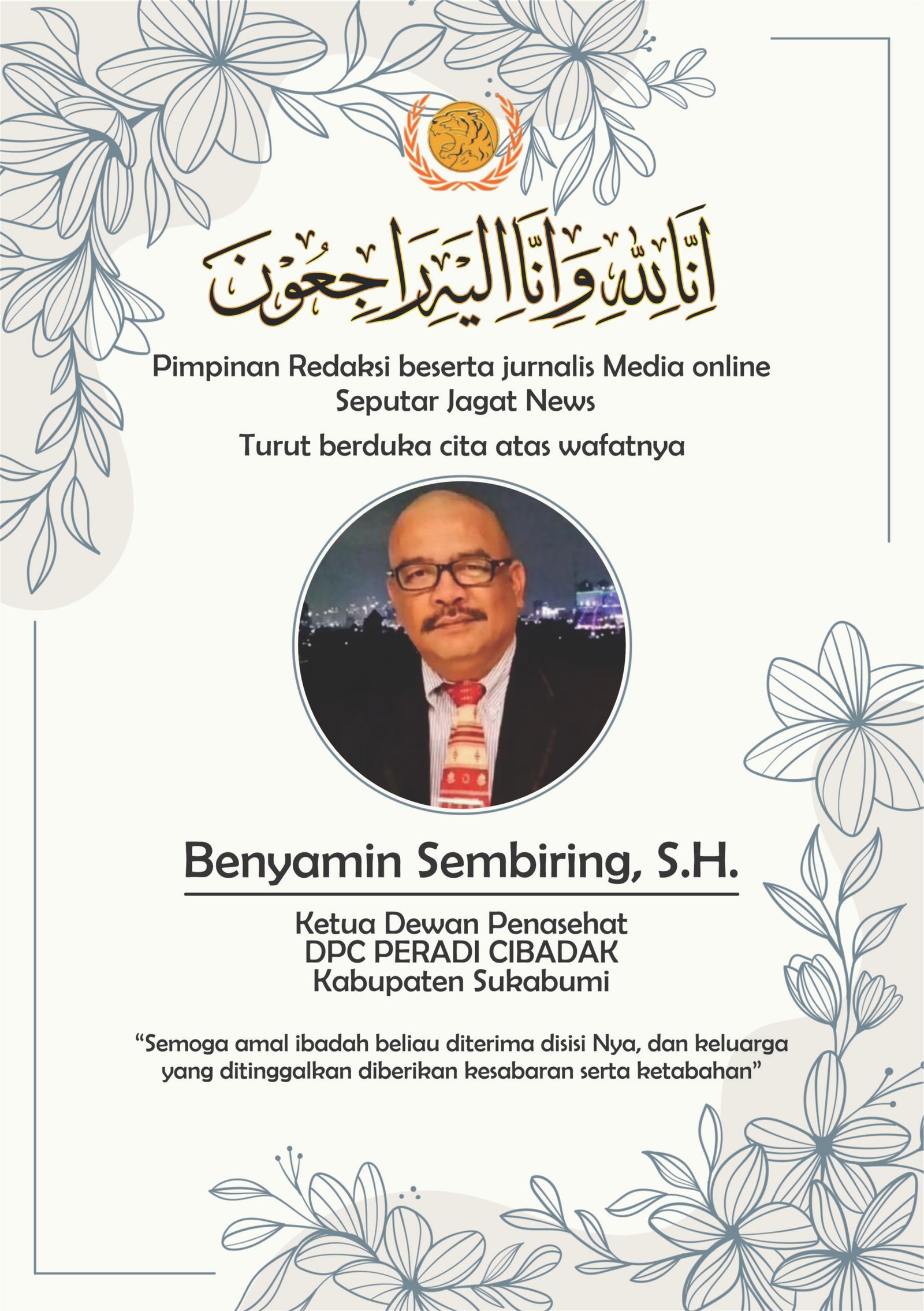 ucapan berduka pak benyamin seputar scaled