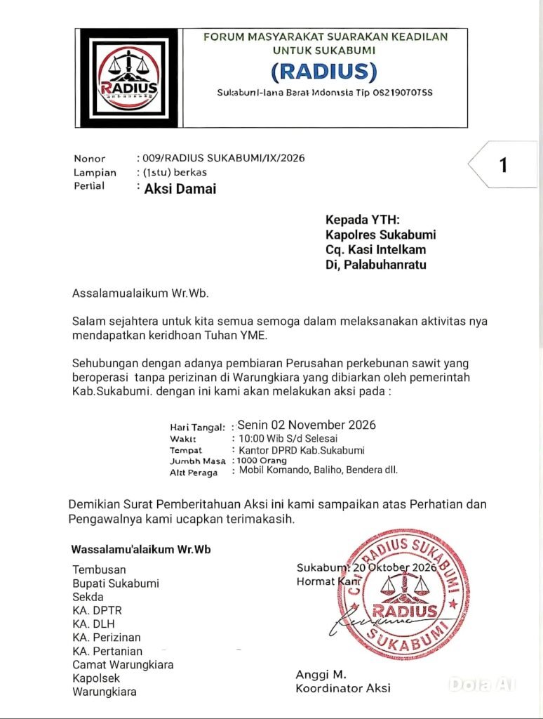 Radius Ancam Geruduk DPRD Sukabumi 2 November Soroti Dugaan Kebun Sawit Ilegal di Warungkiara 3 WhatsApp Image 2026 10 21 at 12.08.30 PM